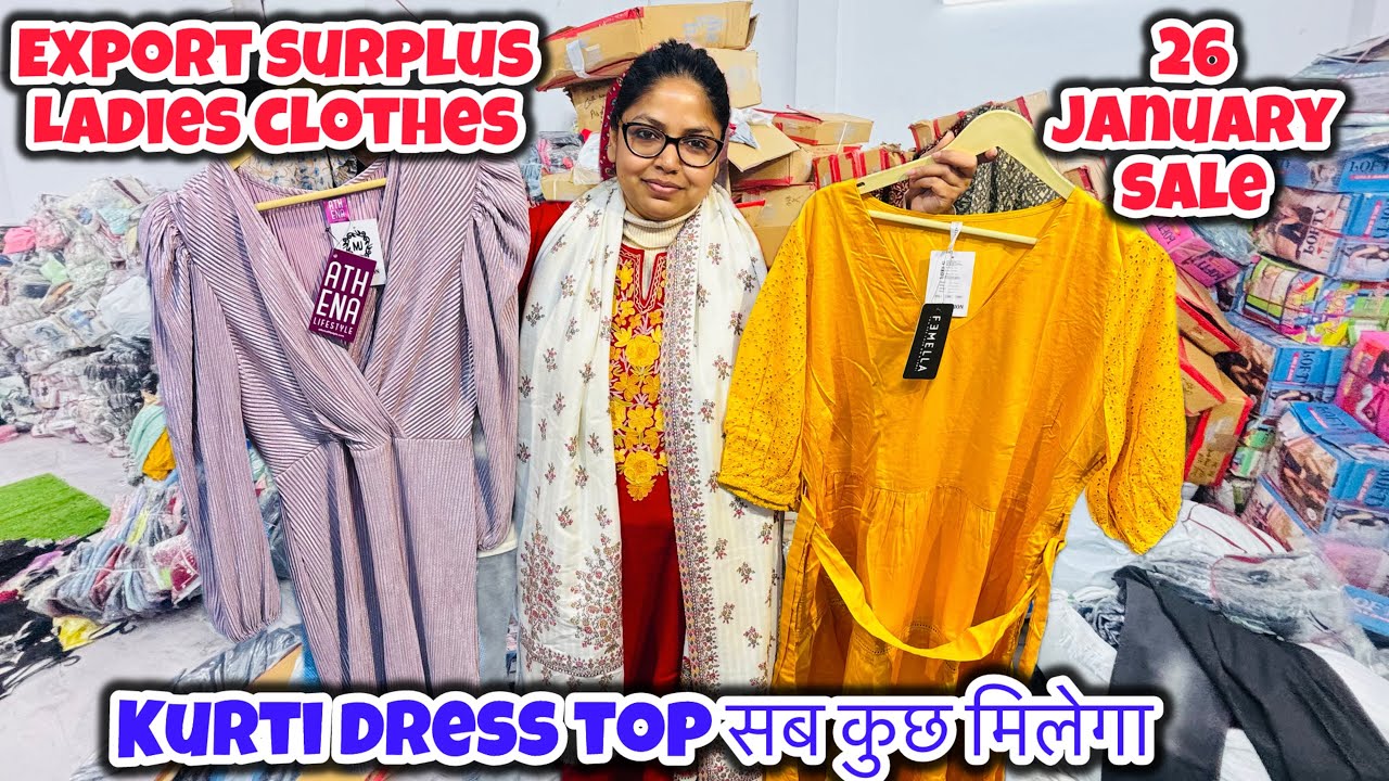 Brand Surplus Kurti Top | Export surplus warehouse in Delhi|Ladies garments wholesale market delhi 