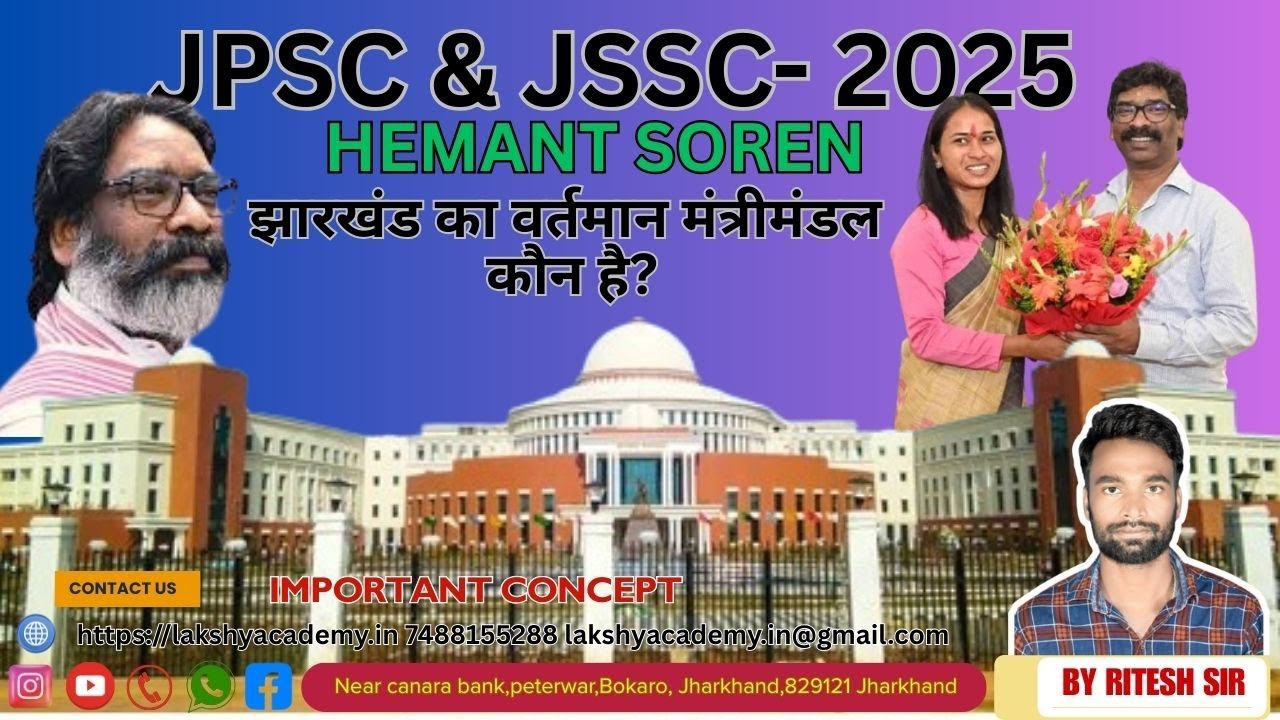 Jharkhand Minister 2025 |Jharkhand Cabinet Minister list 2025|Jharkhand mantrimanadal|By Ritesh sir 