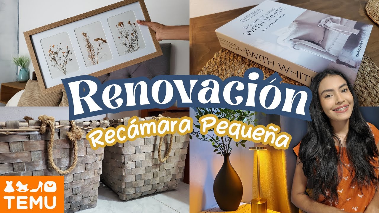 Renovación de Recámara Pequeña | Decoración Económica para el Hogar con Temu | Casa Infonavit Bonita