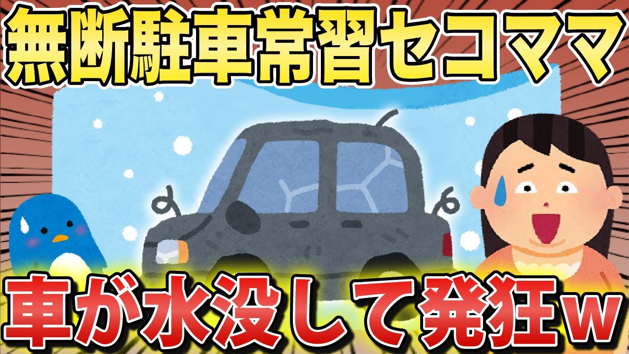 警告を無視して無断駐車を繰り返すキチママの車が水没してキチママ発狂ｗ【2chスカっとスレ・ゆっくり解説】