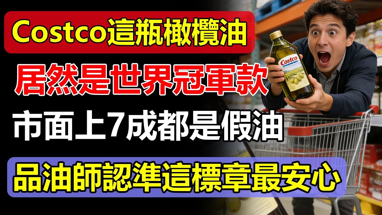 Costco這瓶「特級初榨橄欖油」竟是世界冠軍？品油師揭秘：市面上7成都是假油，認準這標章最安心！#特級初榨橄欖油 #Costco #假油 #品油師 #真偽分辨