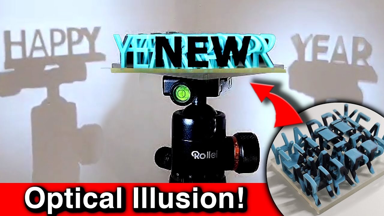 Ambigram illusions. How to create a 3D printed optical illusion in 3 dimensions