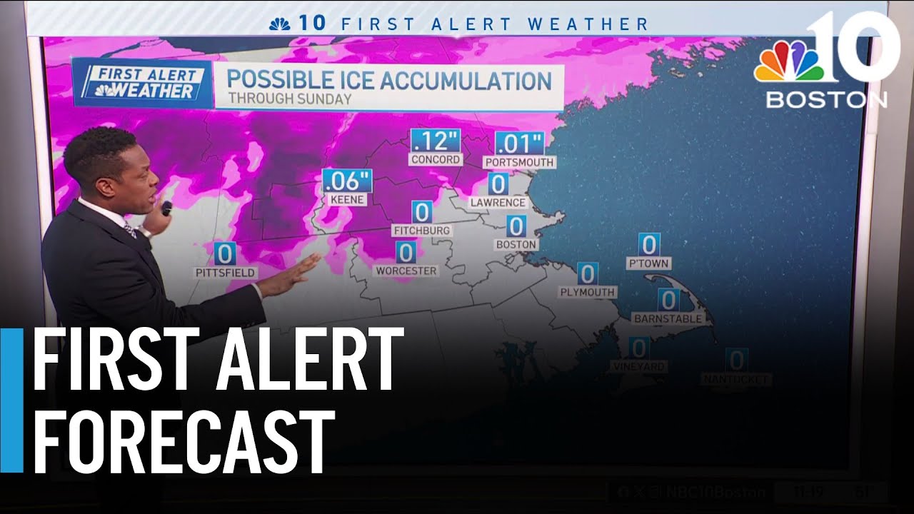 Boston weather forecast features cloudy, rainy weekend