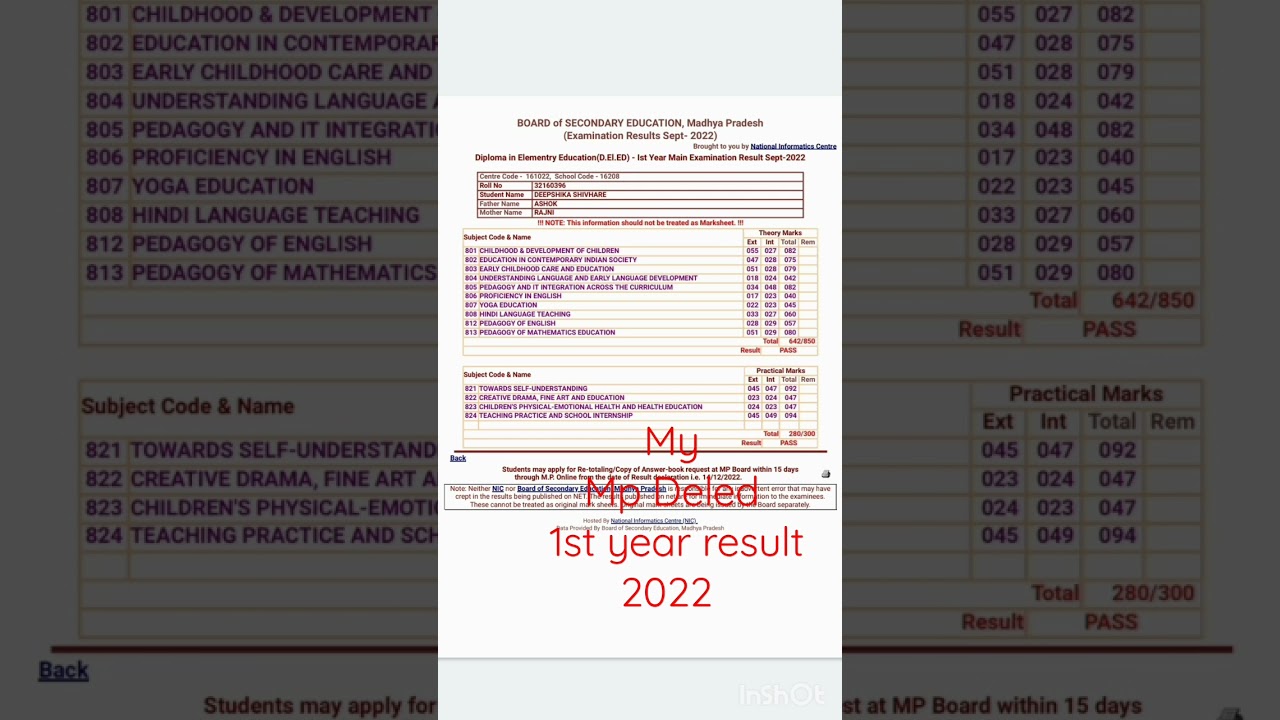 #shorts #ytshorts mp deled 1st year result 2022 & declared. #mpdeled #mpdeledresult2022