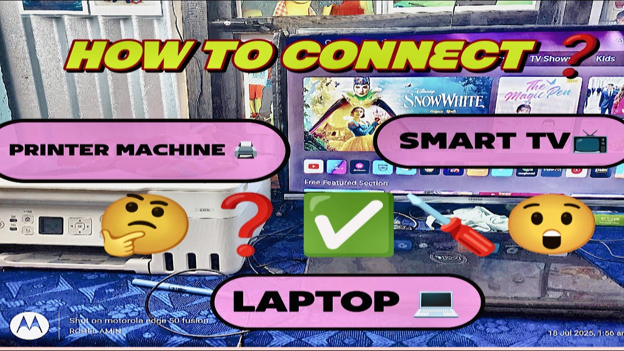 How to connect ❓your printer machine 🖨️+smart tv📺+laptop 💻 Full video, ROHEL AMIN,self work in home