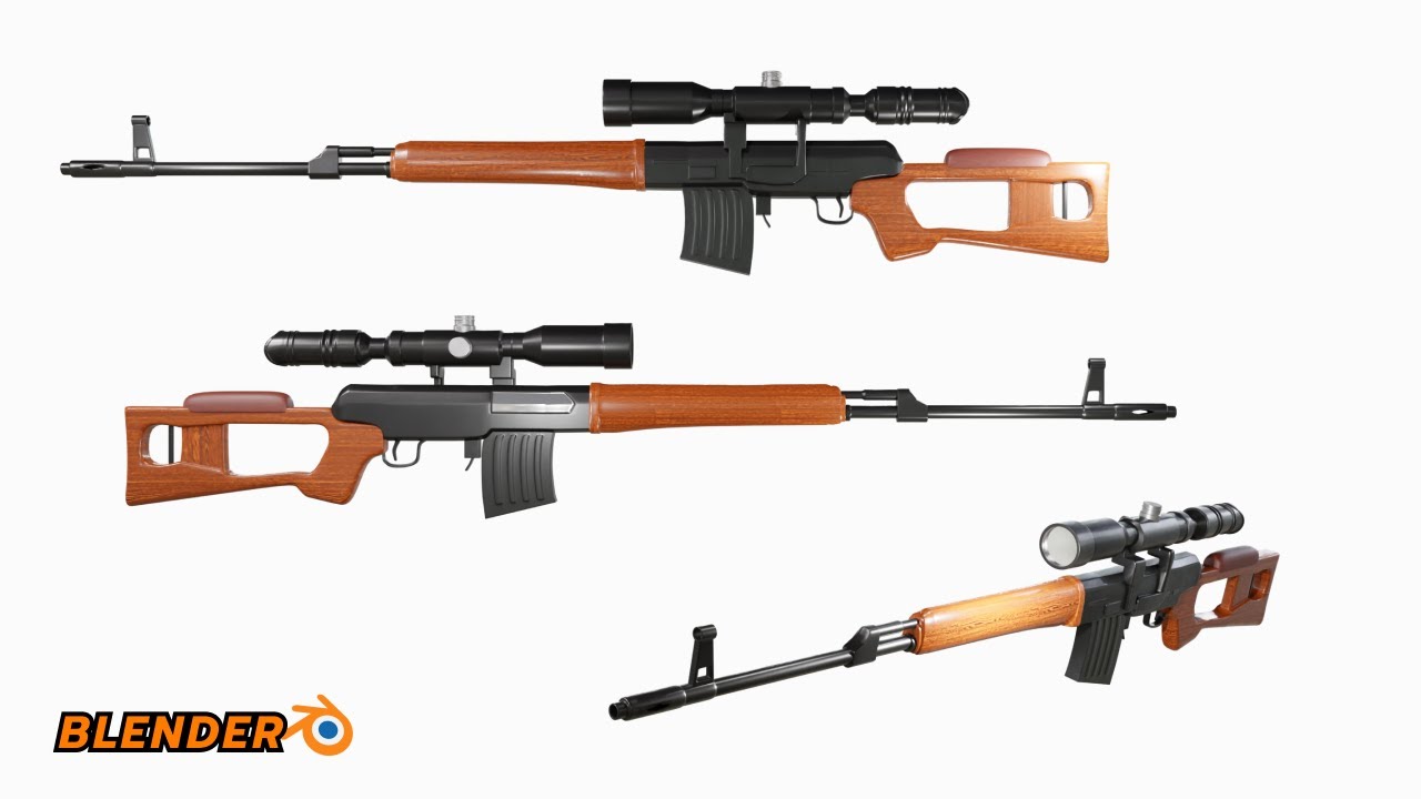 How to make a SVD sniper in Blender