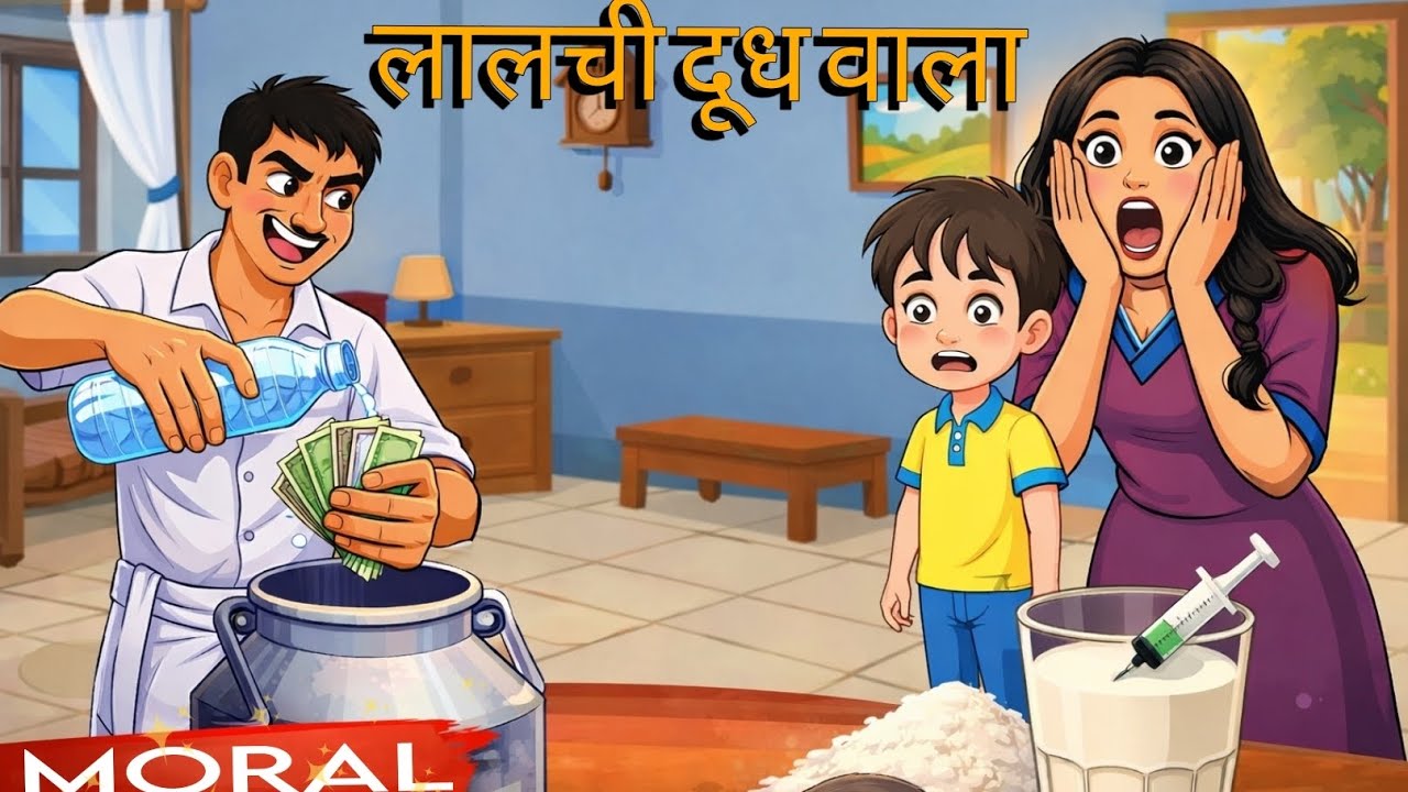 लालची दूधवाला  lalchi dhoodhbala | Funny Moral Story in Hindi