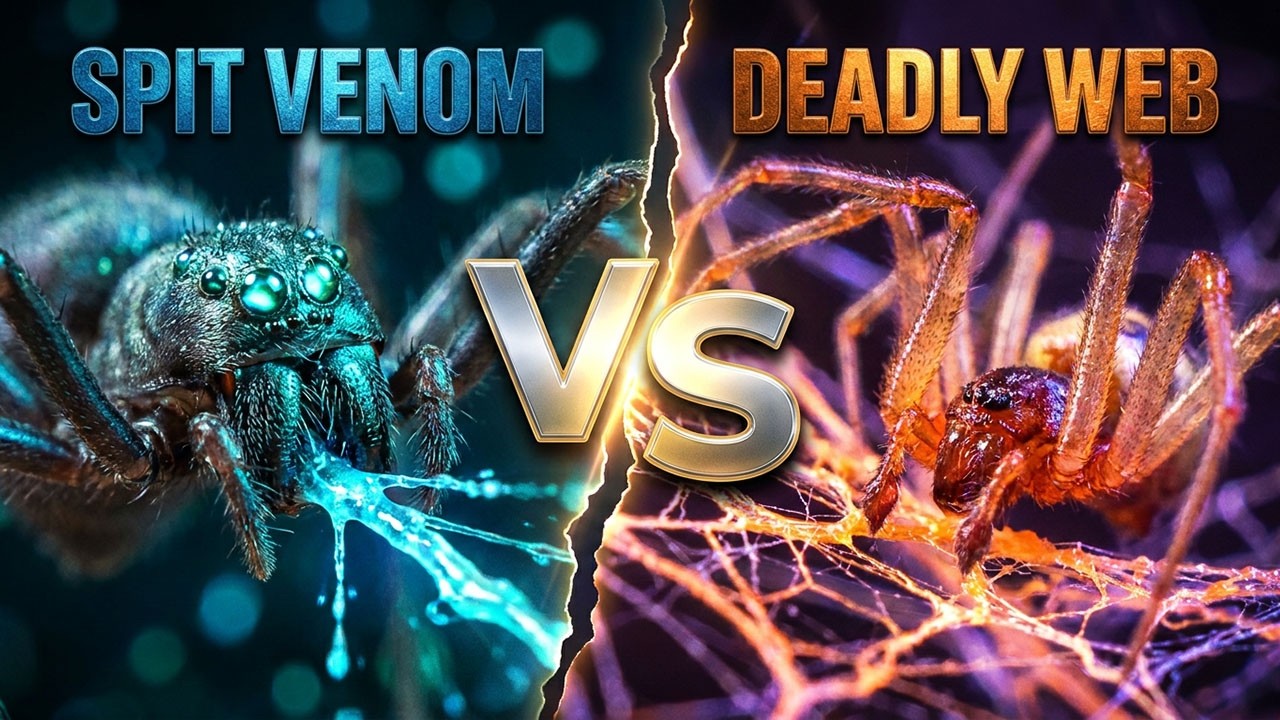 Unbelievable ENCOUNTER! SPITTING SPIDER AND FALSE WIDOW - A STICKY SHOWER OF VENOM