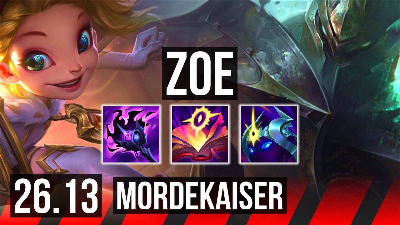 ZOE vs MORDEKAISER (TOP) | Deathfire Touch, Good KDA: 10/1/5 | EUW Diamond | 26.13