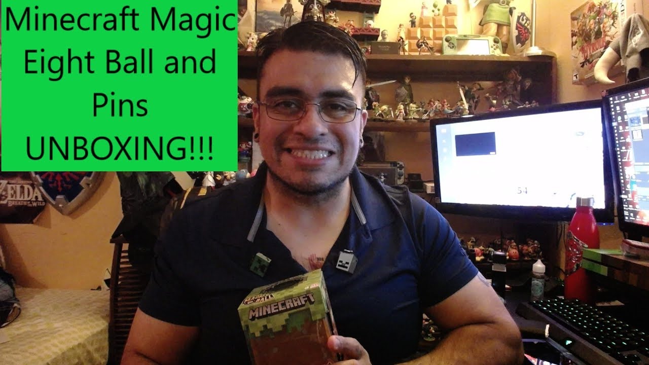 Minecraft Magic eight ball and pins unboxing