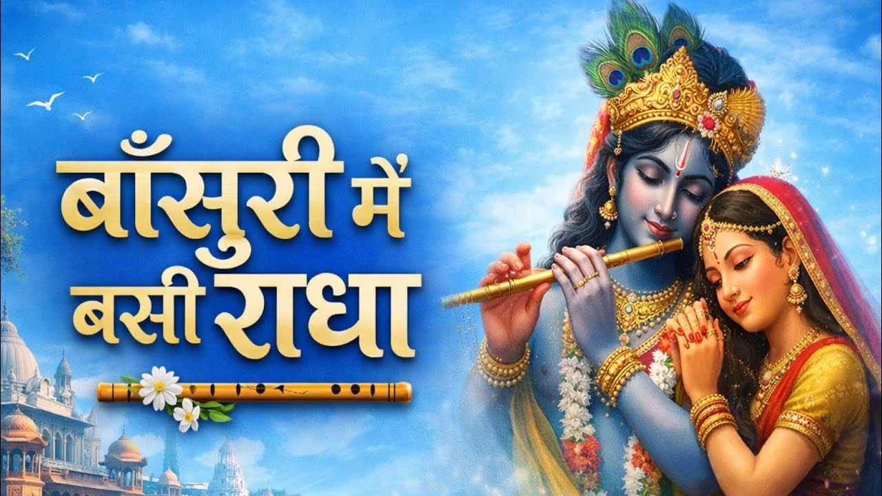 बांसुरी में बसी राधा 🌼  | new krishna bhajan |  radhe krishna bhajan #bhajan #krishna