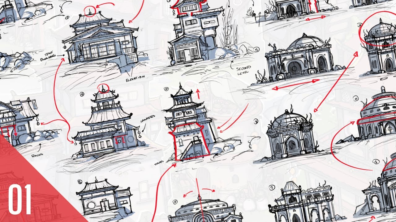 Дизайн окружающей среды, эпизод 1 — Эскизы архитектурных эскизов