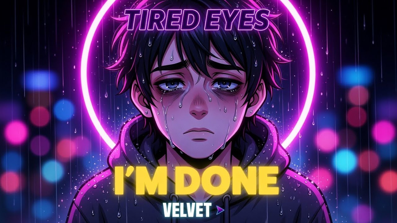 Velvet Frequency - Tired Eyes (Official Lyrics Video) | Relatable Sad Lofi & Indie Pop