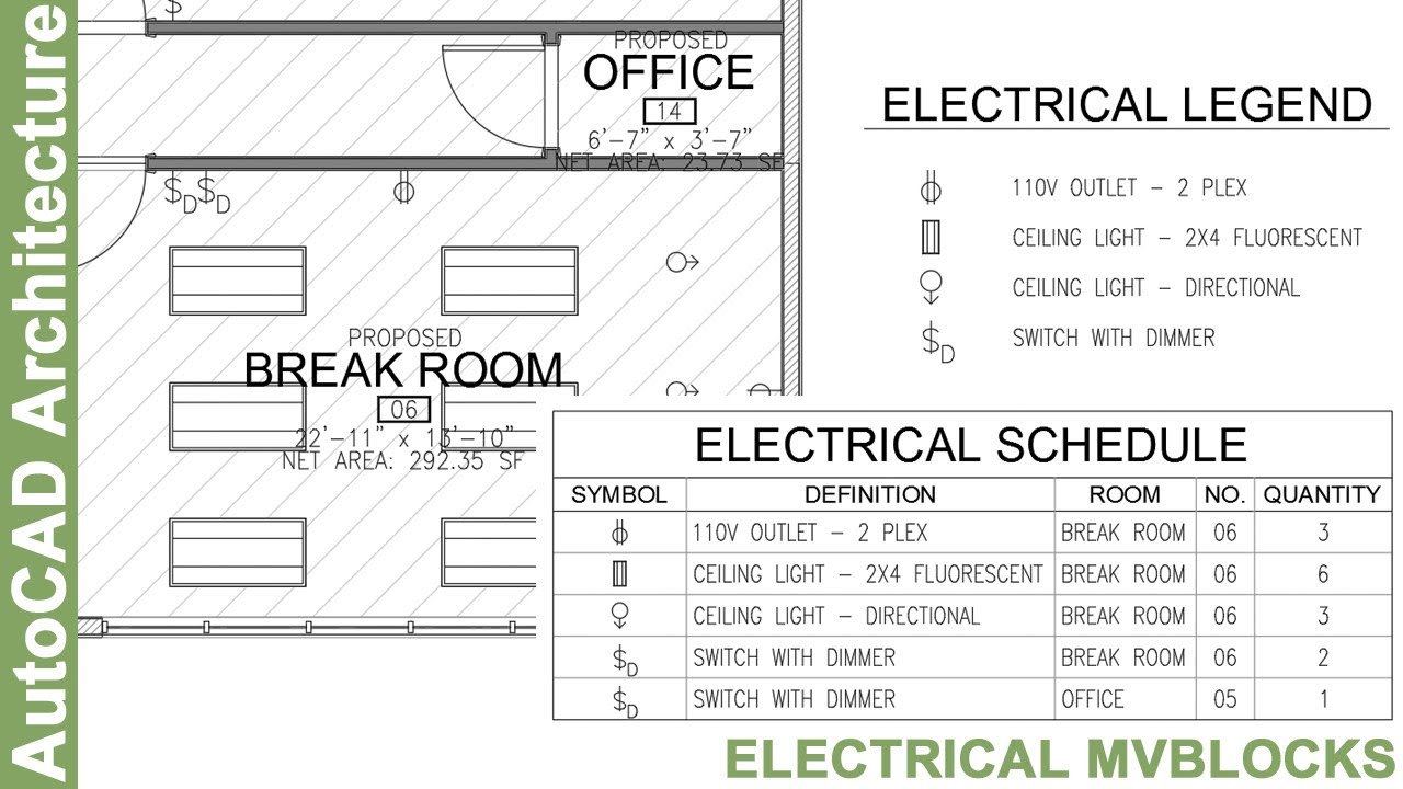 Electrical MvBlock Symbols in AutoCAD Architecture