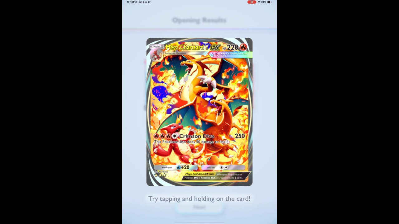 Mega Charizard EX Immersive Art Card from Crimson Blaze - Pokemon TCG Pocket