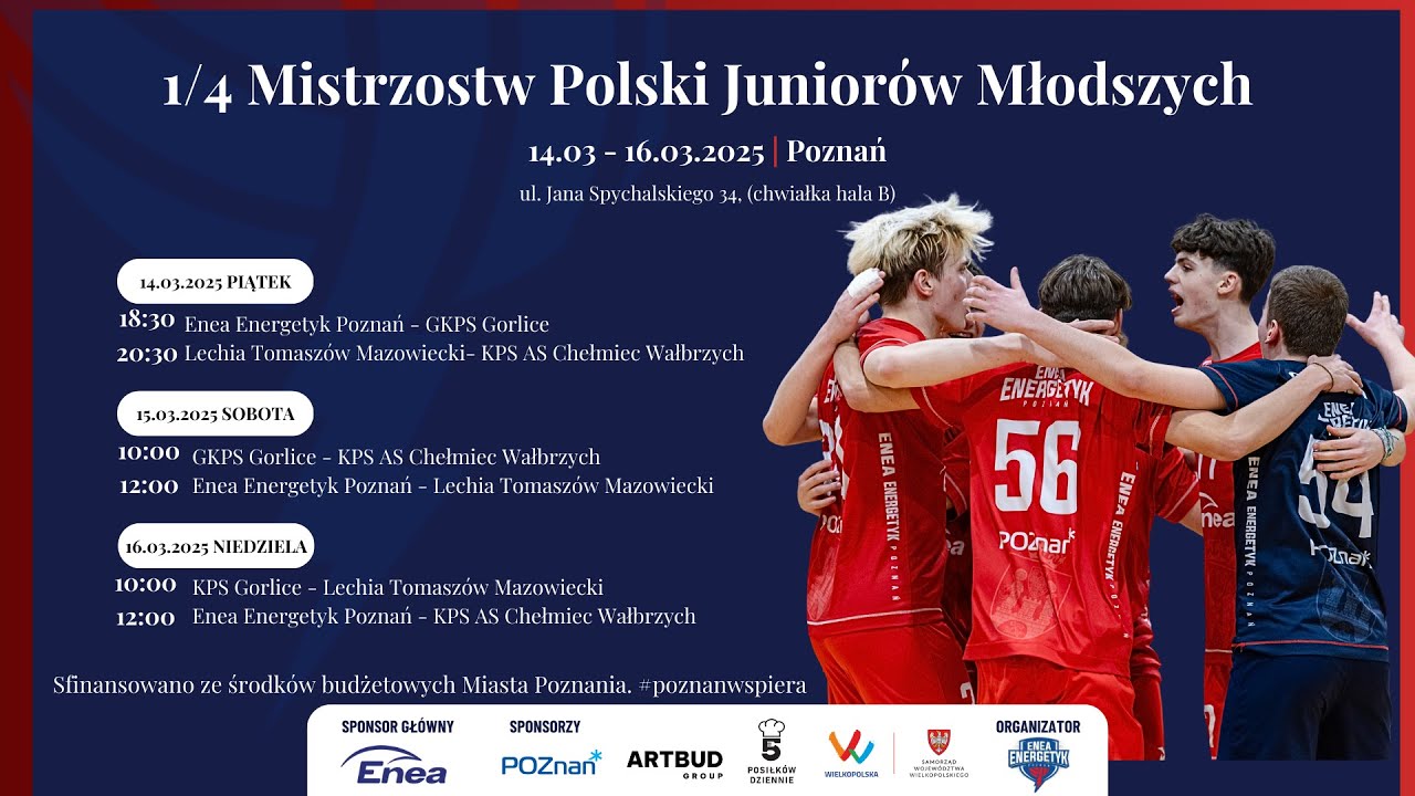 1/4 MP Juniorów Młodszych w Piłce Siatkowej: Enea Energetyk Poznań - KPS AS Chełmiec Wałbrzych