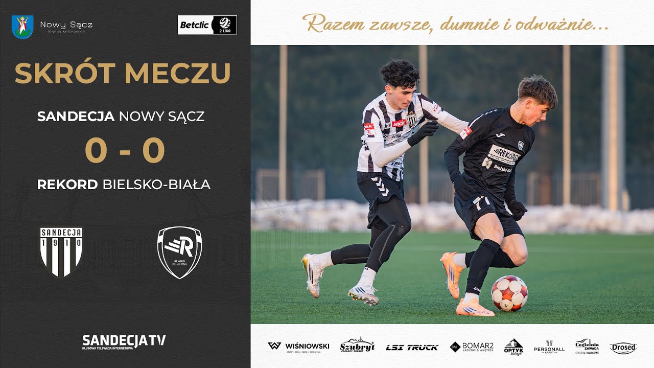 Sandecja Nowy Sącz - Rekord Bielsko-Biała 0:0 | skrót meczu | 17.01.2026