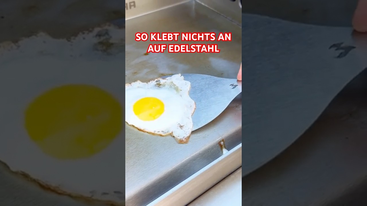 GRILLBLITZ 🔥 So klebt nichts an, auf Edelstahl. #plancha #flattop #grillblitz #oldenburg