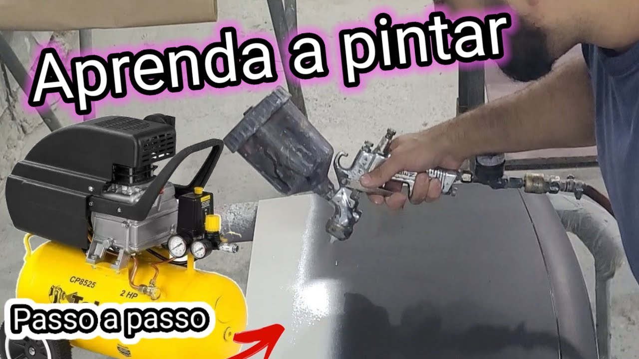 Aprenda fazer uma pintura espelhada com compressor pequeno de 25 e 50 lts