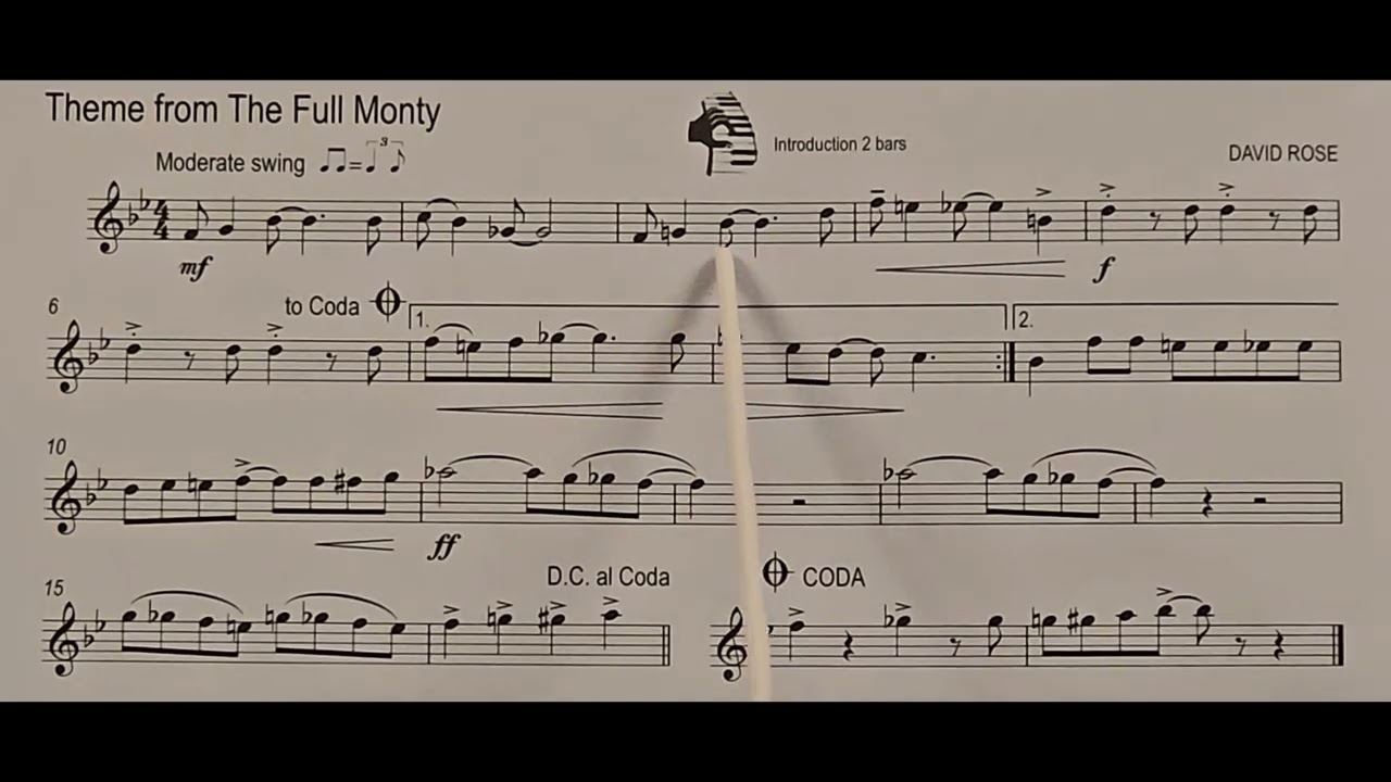 Theme from The Full Monty by David Rose piano accompaniment at rehearsal speed