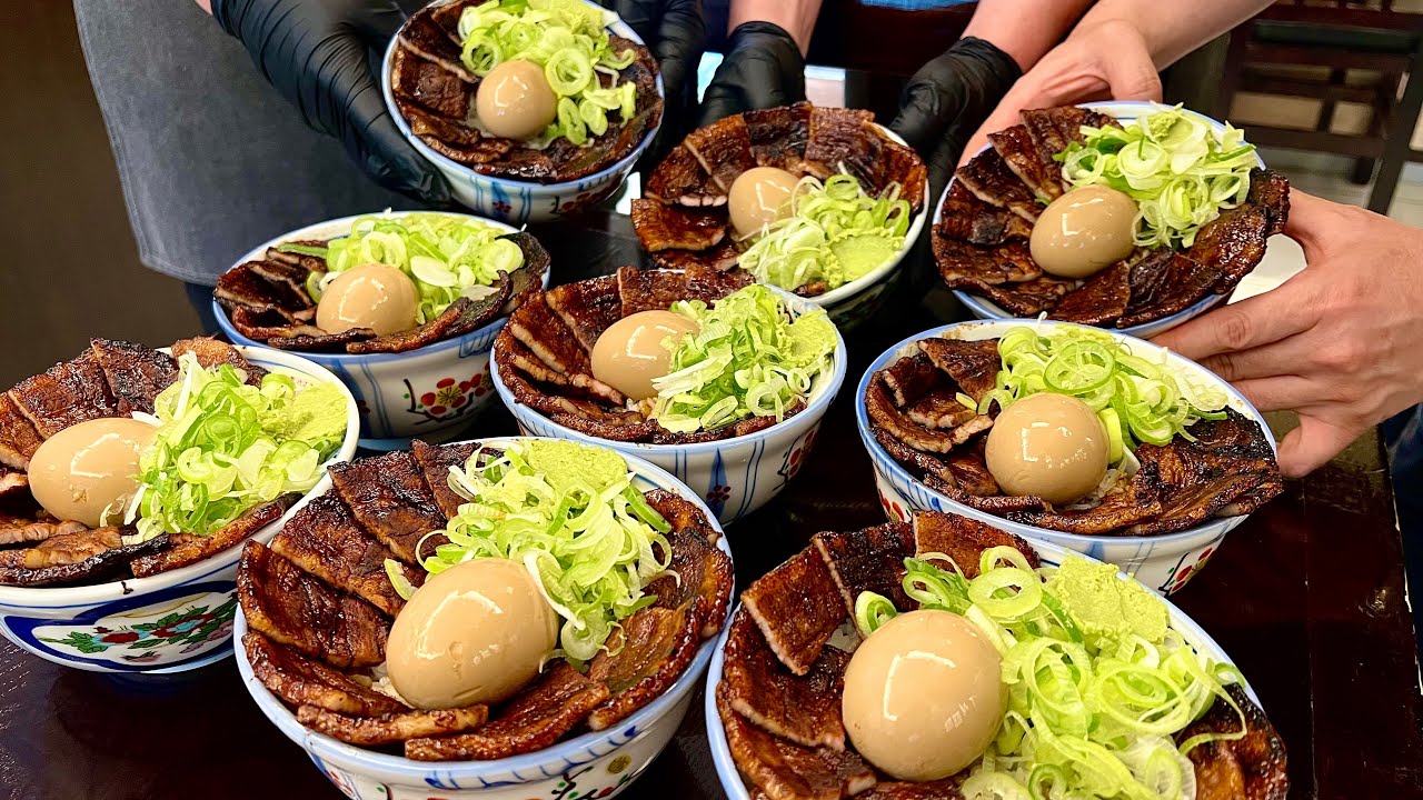 Приготовление вкусного японского блюда из свиной грудинки - корейский ресторан
