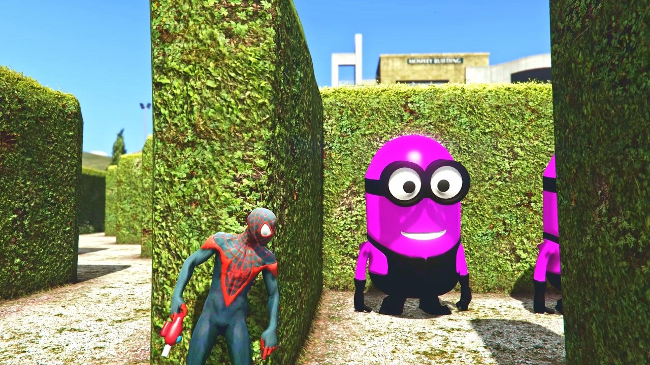 Spiderman vs Pink Minion Funny Epic Ragdoll GTA 5 Eps.43