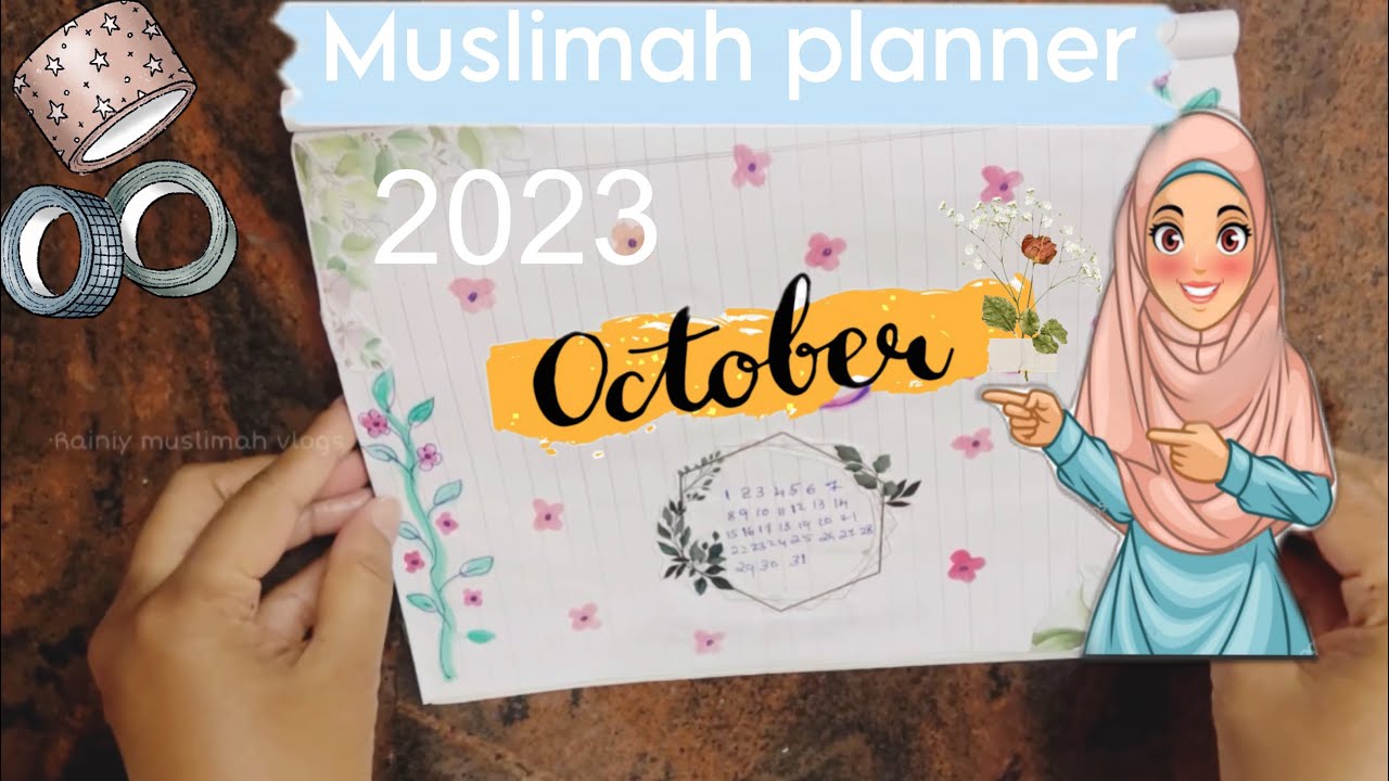 October month muslimah planner 2023/October bujo/islamic planner/plan with me/islamic bullet journal