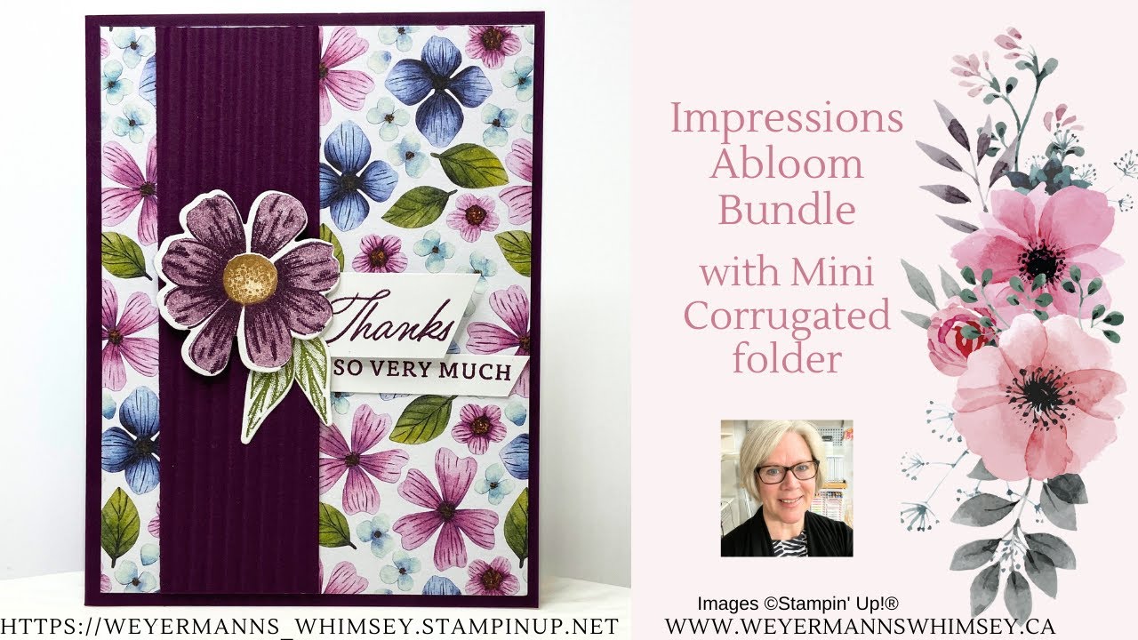 Impressions Abloom Card Idea 1 with Floral Impressions DSP Stampin&rsquo; Up!