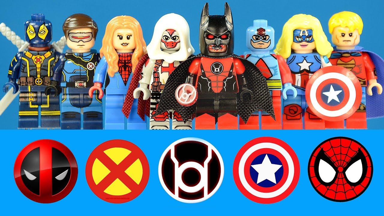 DC & Marvel X-Men Deadpool Cyclops Red Lantern Batman Spider-Girl Unofficial LEGO Minifigures