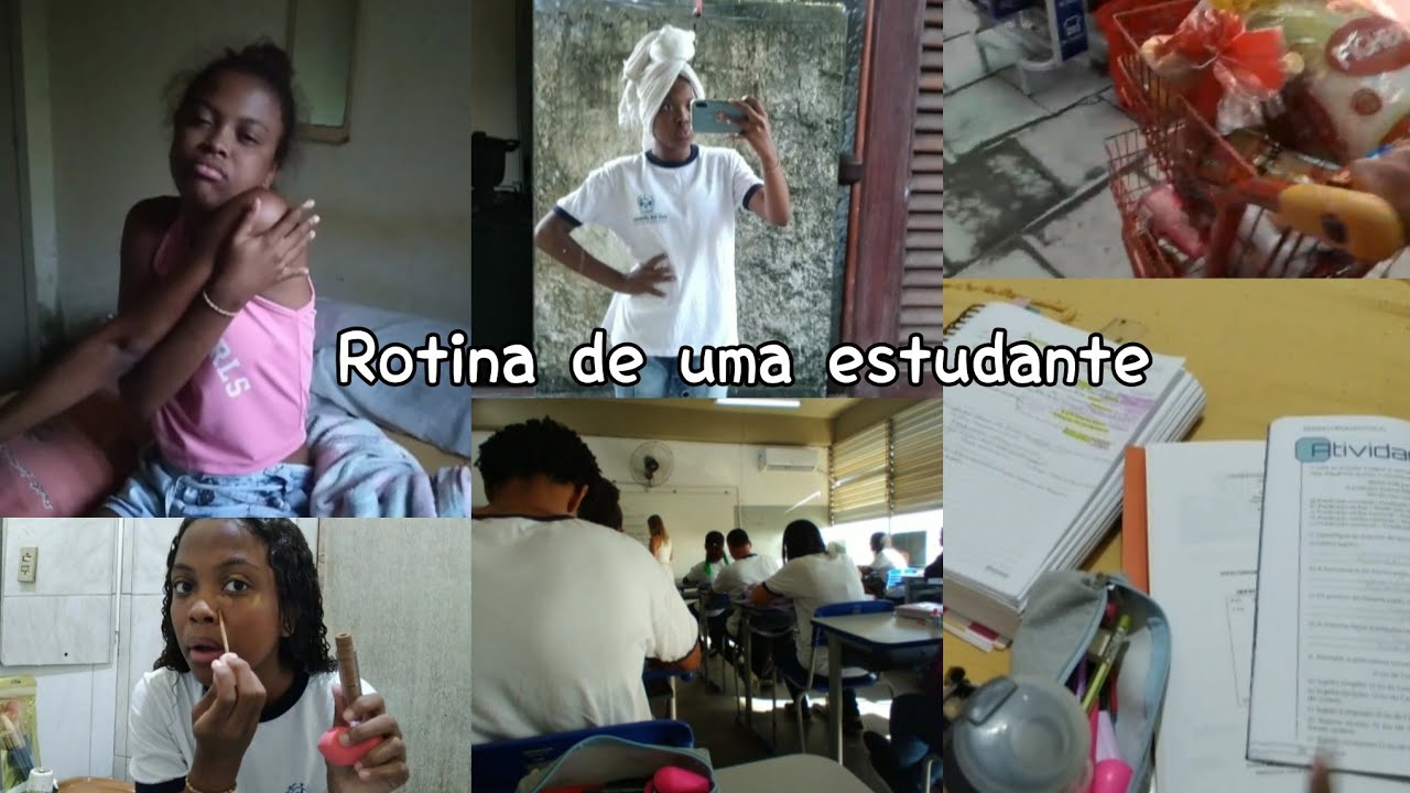 Rotina de uma estudante📚~arruma-se comigo,escola,supermercado,atividade da escola..