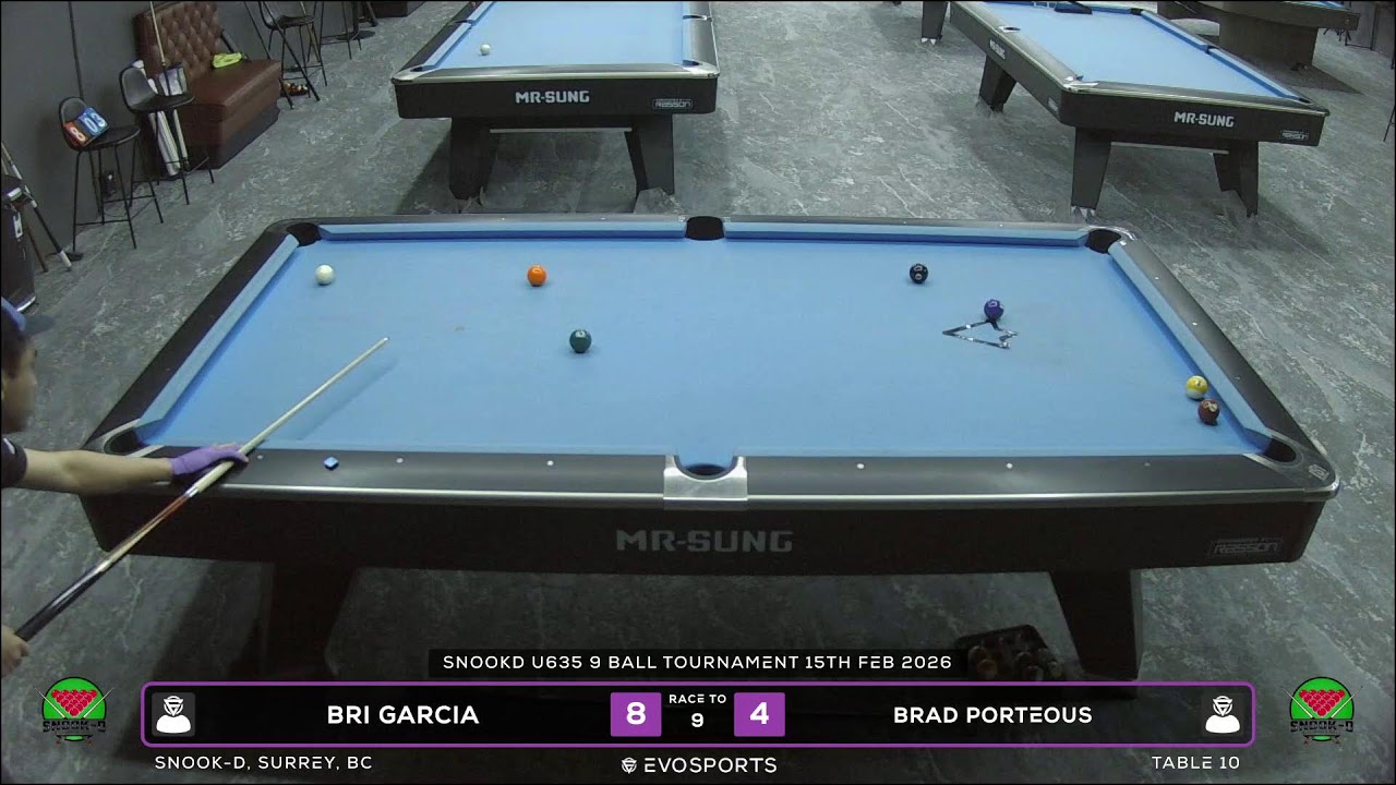 BRI GARCIA vs BRAD PORTEOUS - SNOOK-D - TABLE 10 | EvoSports