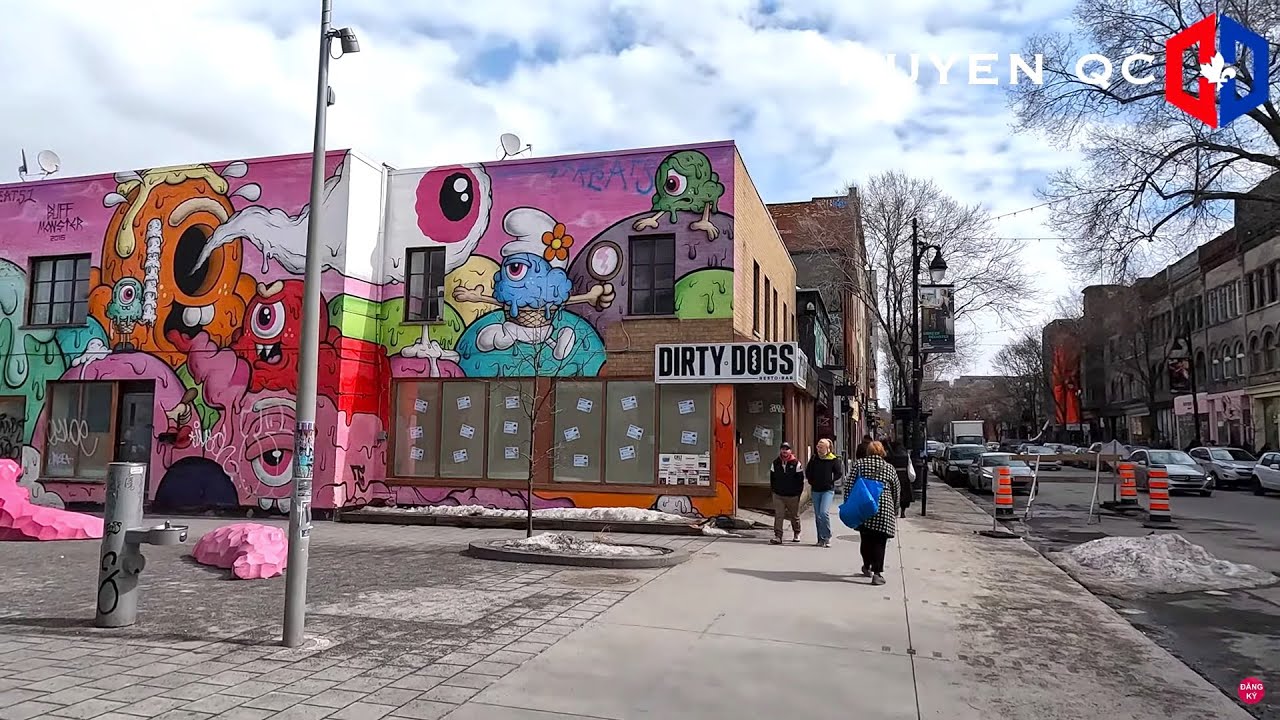 4K Walking in Le Plateau-Mont-Royal, Montréal in March 2023 - winter in Canada