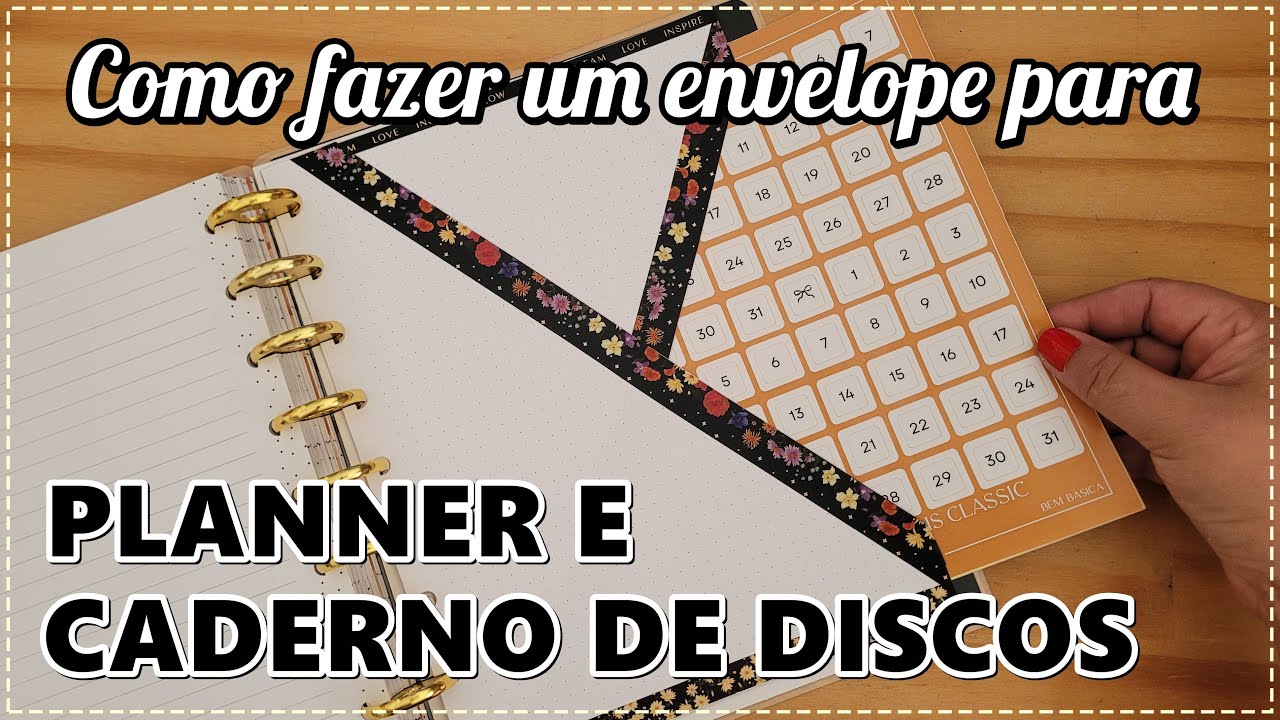 APRENDA A FAZER - Envelope para Planner e Caderno de Discos