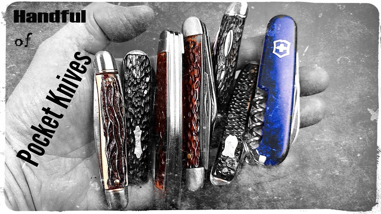 Горсть винтажных карманных ножей № 14: Victorinox, Colonial, Kutmaster, Imperial RI, Imperial Ire...