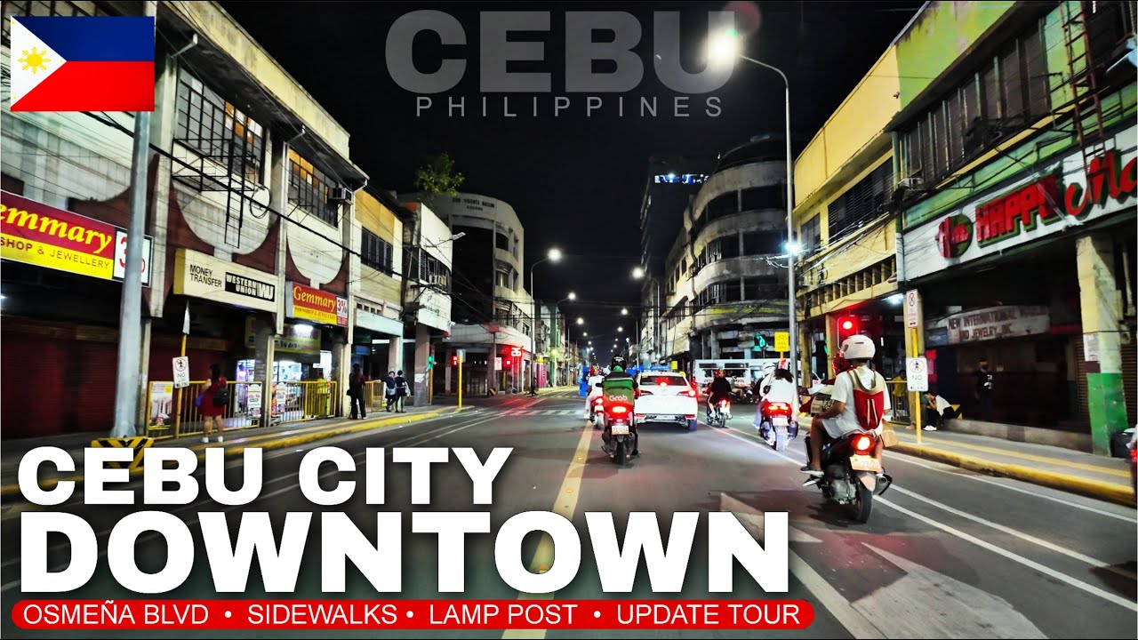 Cebu City Downtown, wide sidewalks, brighter street lights, night tour update