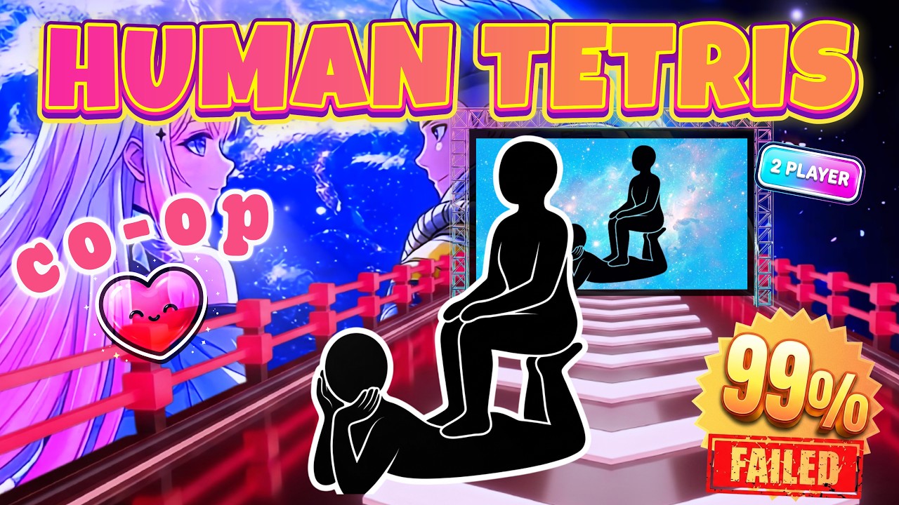 HUMAN TETRIS 2 Player Co-op 💕 | How In Sync Are You? | Immersive Interactive Warm-Up #18