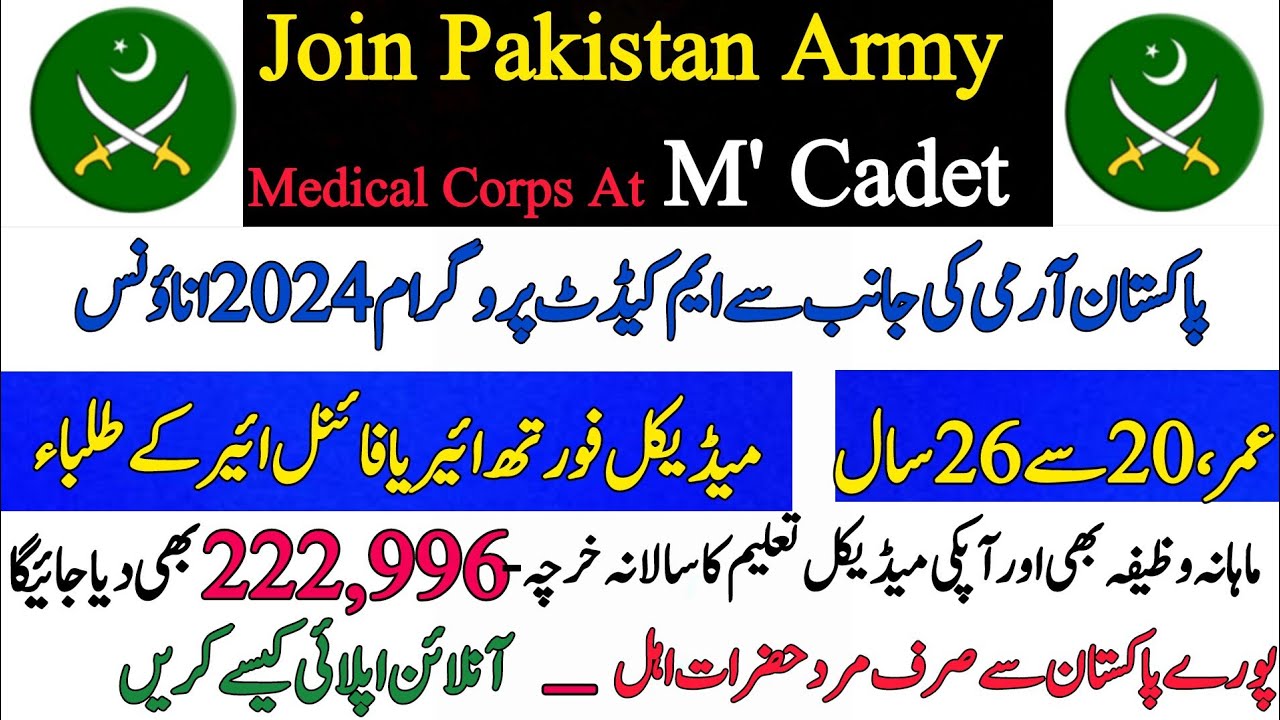 Join Pakistan Army as M Cadet Course 2024 | Now Join as Captain Doctor | Career Boom|