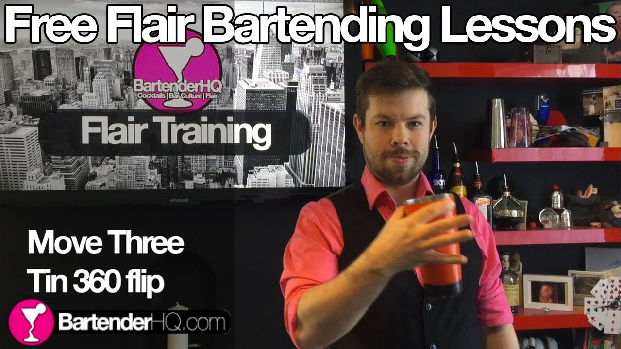 Learn Flair Bartending Free: Shaker Tin 360 Flip