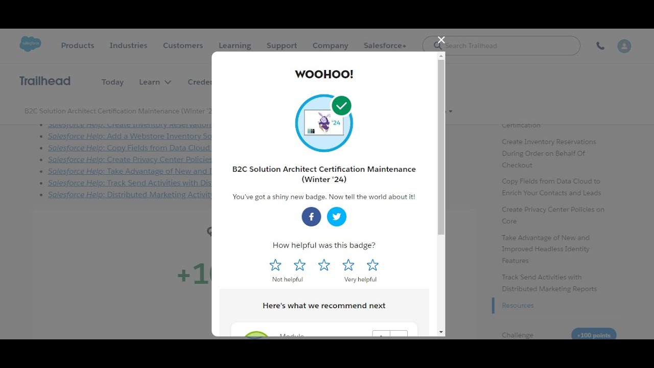 B2C Solution Architect Certification Maintenance (Winter '24) - Salesforce Trailhead | Quiz Solution