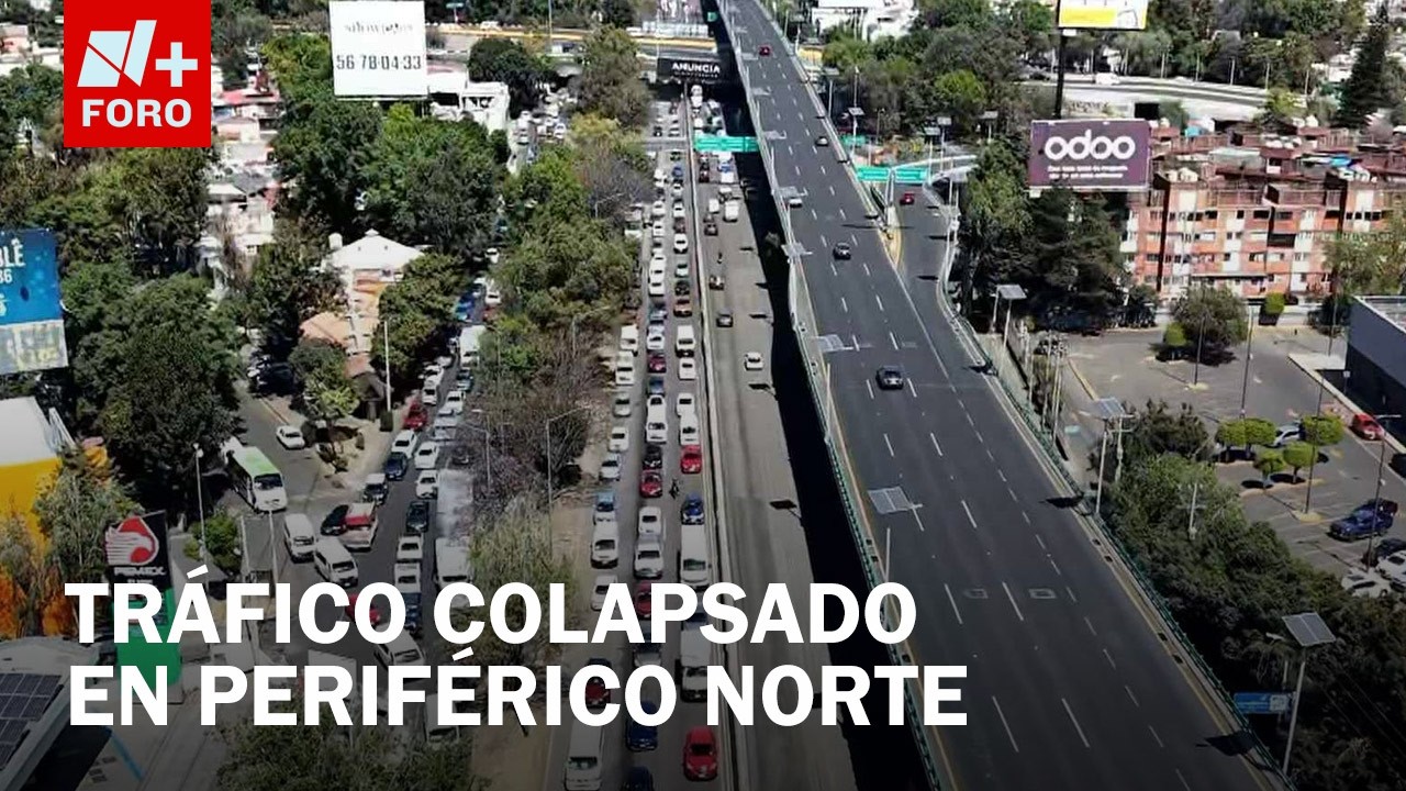 Imágenes aéreas del tráfico detenido en Naucalpan por obras