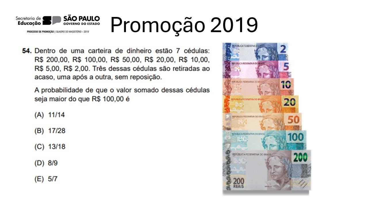 Prova Mérito 2019 - Aplicada em 2025 - Questão 54 - Combinação