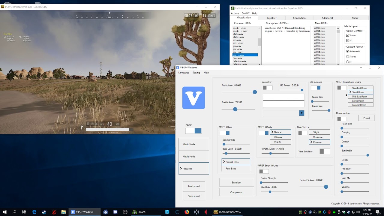 VB-CABLE + Equalizer APO + Hesuvi + Viper4Windows - Quick PUBG Footsteps Test - 1