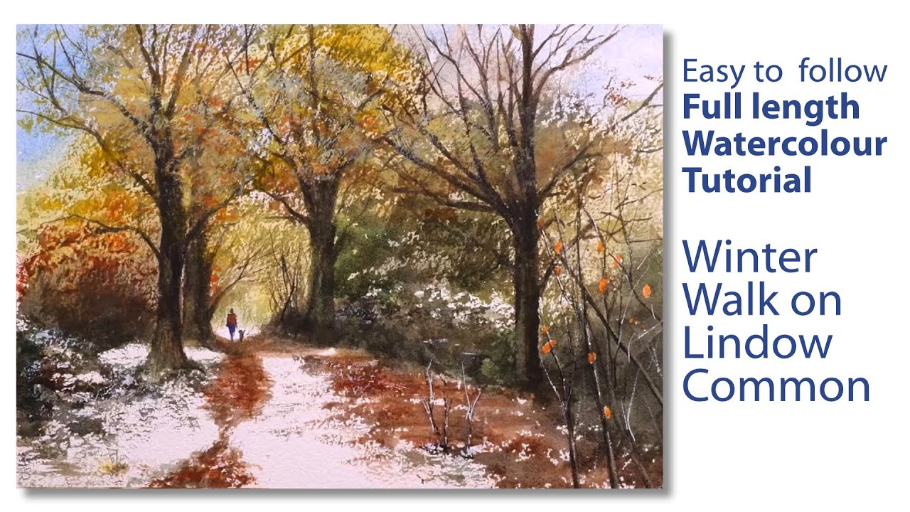 Winter Walk Lindow  Common - Full length watercolour demonstration