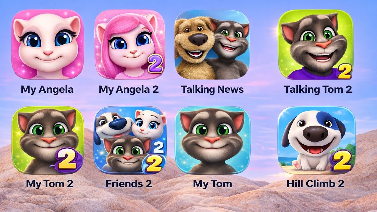 Talking Tom Finds 2,Angela,Scary Anna,Duddu,Zombie Tsunami,Tom Can Dy Run,Talking Tom Cat 2025