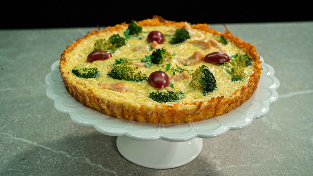 #RecetaCookEat - Fresko | Quiche de zanahoria brócoli y lonchas de salmón