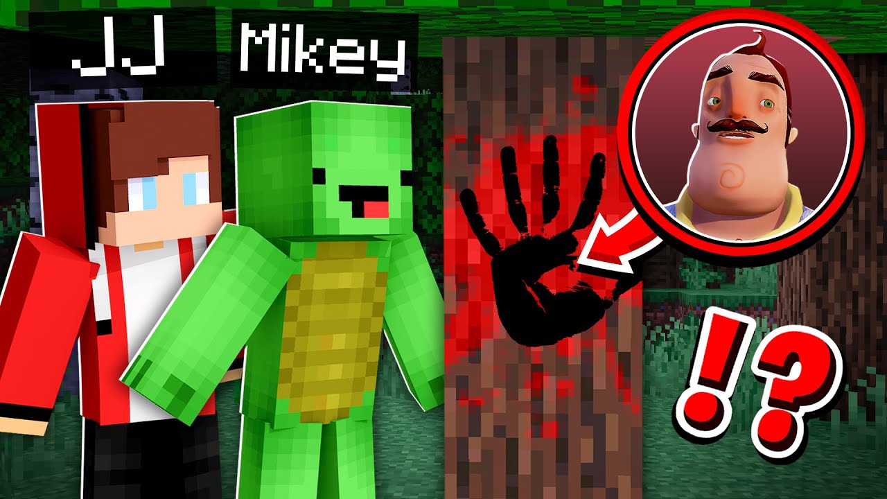 How JJ and Mikey Found The BIGGEST HELLO NEIGHBOUR FOOTPRINTS in Minecraft! - Maizen