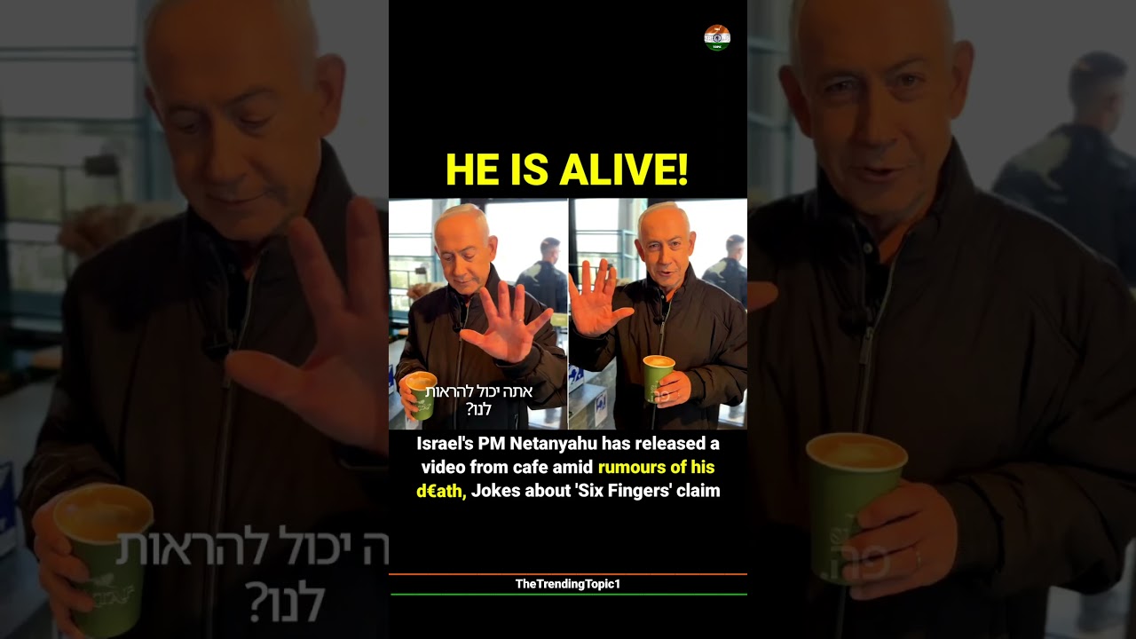 Israel PM Netanyahu has released a video from cafe amid rumours of his death, Jokes about 6 Fingers