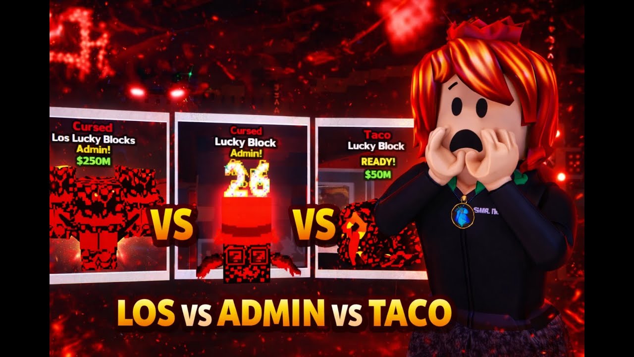 LOS против ADMIN против TACO Lucky Blocks | 👹Проклятая мутация👹 | Укради мозговую болезнь | Roblox