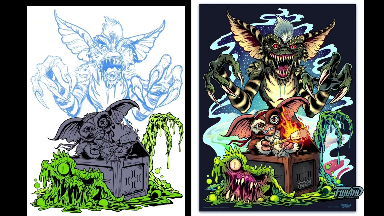 Drawing Gremlins Gizmo and Spike in Clip Studio Paint