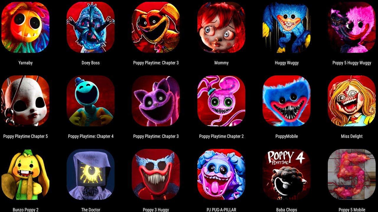 Poppy Playtime Chapter Games (1–5) – All Chases, Bosses & Horror Moments.